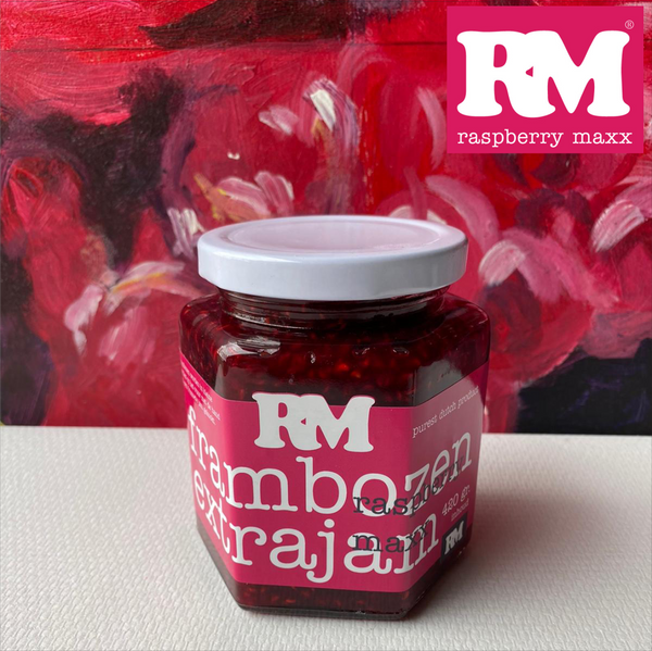 Frambozen Extra Jam 420 gram van Raspberry Maxx